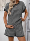 Striped Short Sleeve Top & Shorts Set
