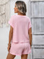 Striped Short Sleeve Top & Shorts Lounge Set