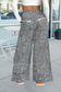 Animal Print Wide Leg Terry Knit Pants