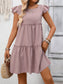 Flutter Sleeve Tiered Babydoll Mini Dress
