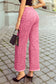 Spring 2026 Leopard Frayed Edge Wide Leg High Waist Jeans