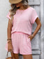 Striped Short Sleeve Top & Shorts Set