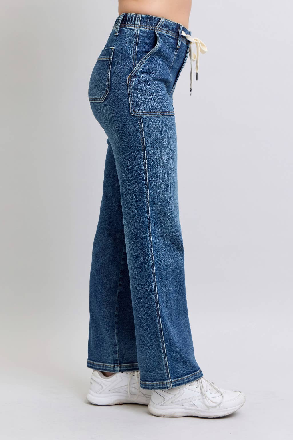 High Waisted Drawstring Wide