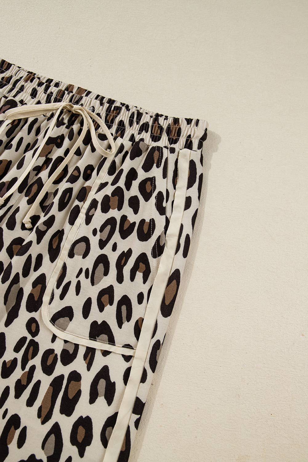 66 Khaki Leopard Wide Leg Cropped Pants (S-XL