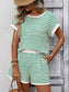 Striped Short Sleeve Top & Shorts Lounge Set