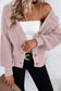 Mixed Texture Knit Button V Neck Sweater Cardigan