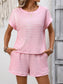 Striped Short Sleeve Top & Shorts Set