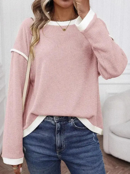 Women's Knit Sweater | Long Sleeve Crewneck Pullover
