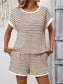 Striped Short Sleeve Top & Shorts Set