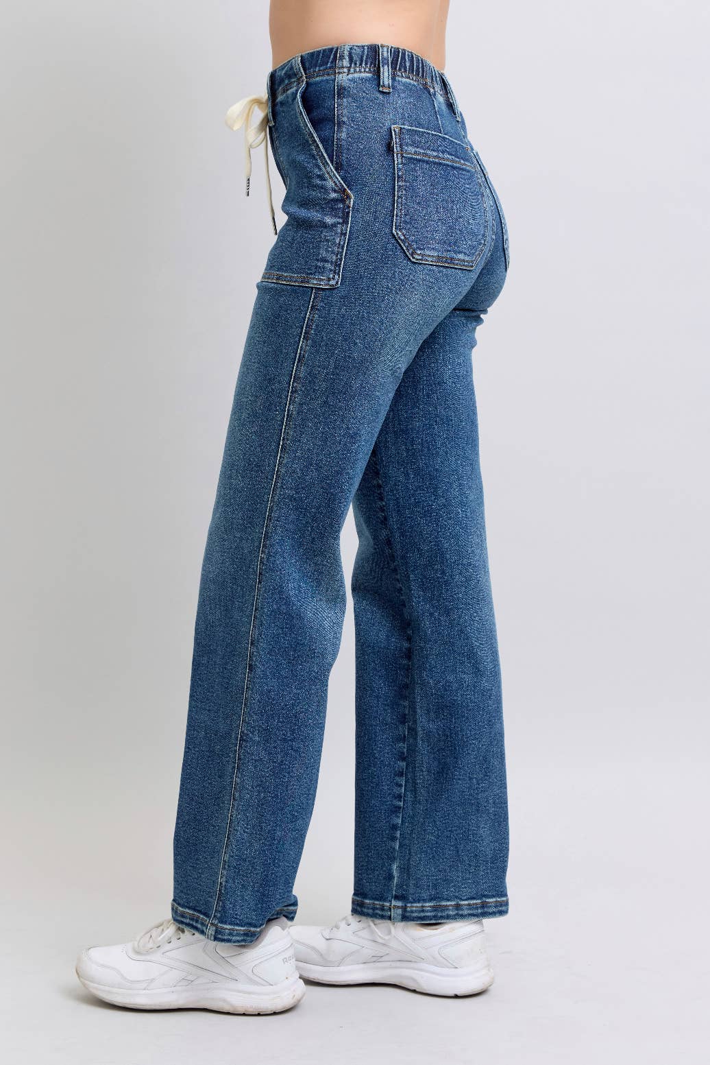 High Waisted Drawstring Wide