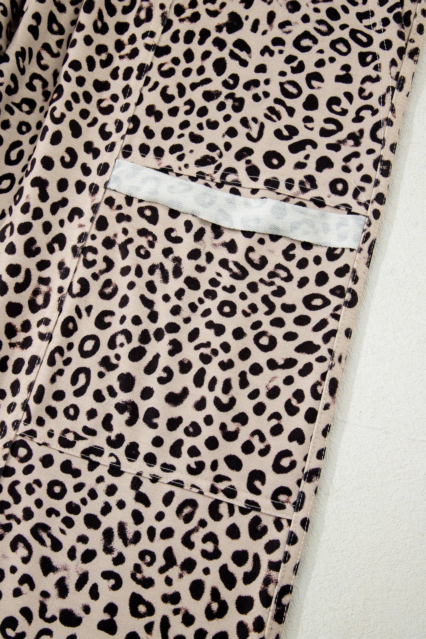 Animal Print Wide Leg Terry Knit Pants