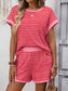 Striped Short Sleeve Top & Shorts Lounge Set