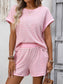 Striped Short Sleeve Top & Shorts Lounge Set