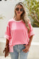 LDC Spring Half Sleeve Raw Seam High Side Split Top