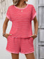 Striped Short Sleeve Top & Shorts Set