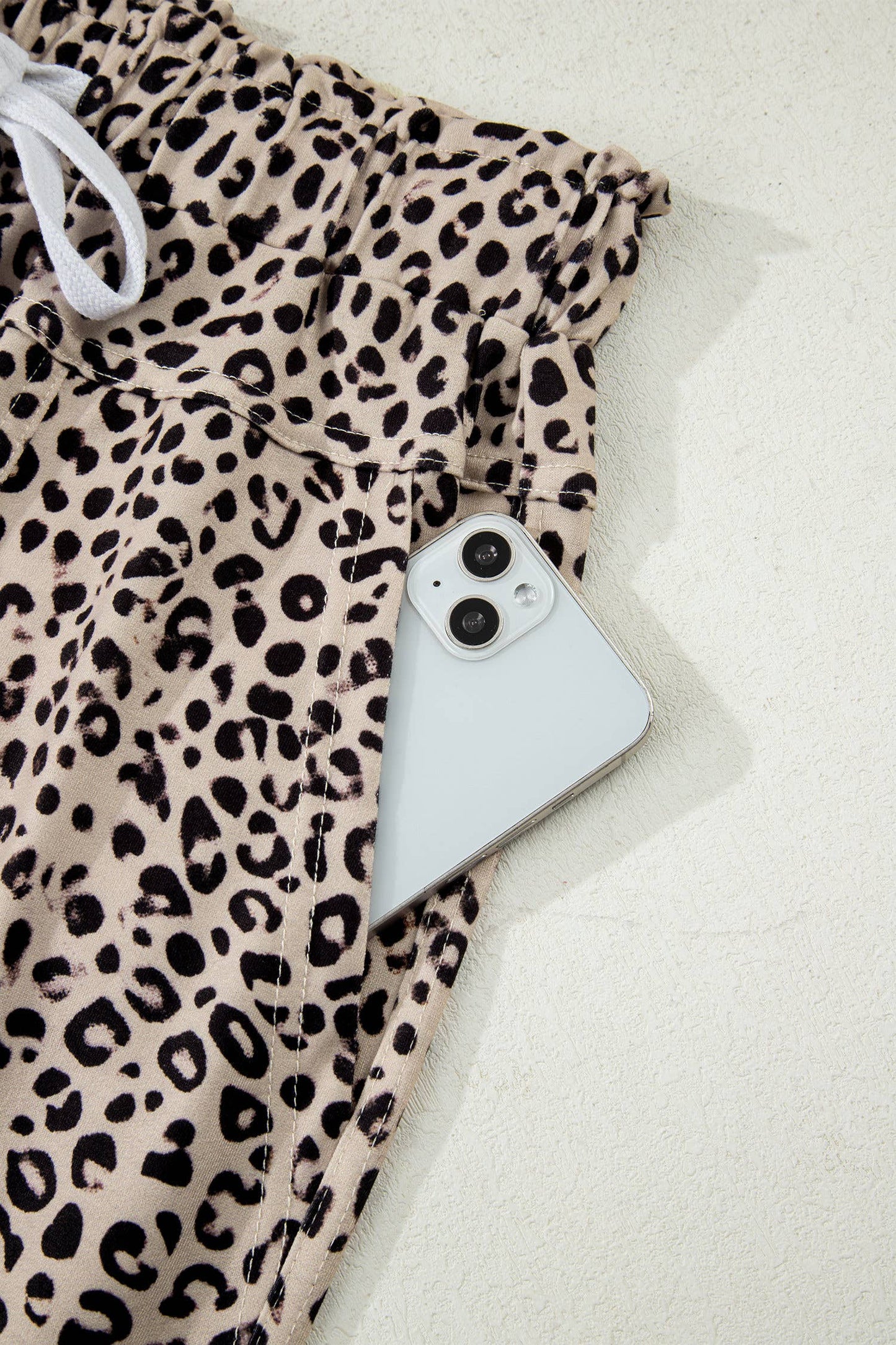 Animal Print Wide Leg Terry Knit Pants