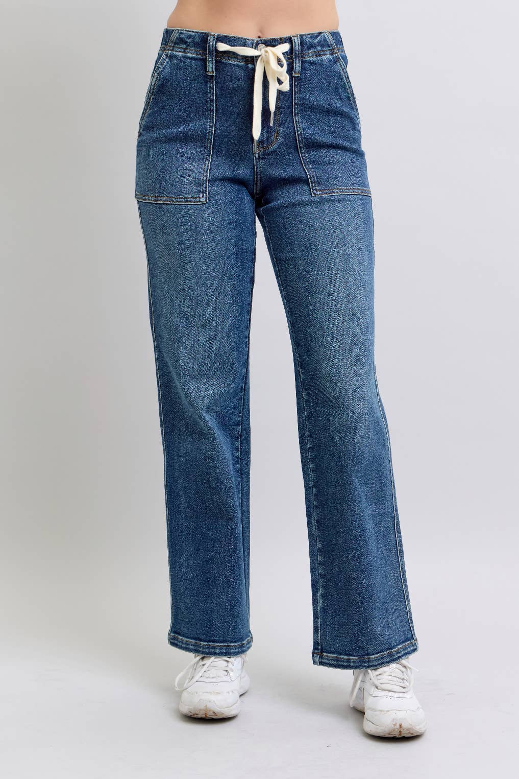 High Waisted Drawstring Wide
