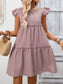 Flutter Sleeve Tiered Babydoll Mini Dress