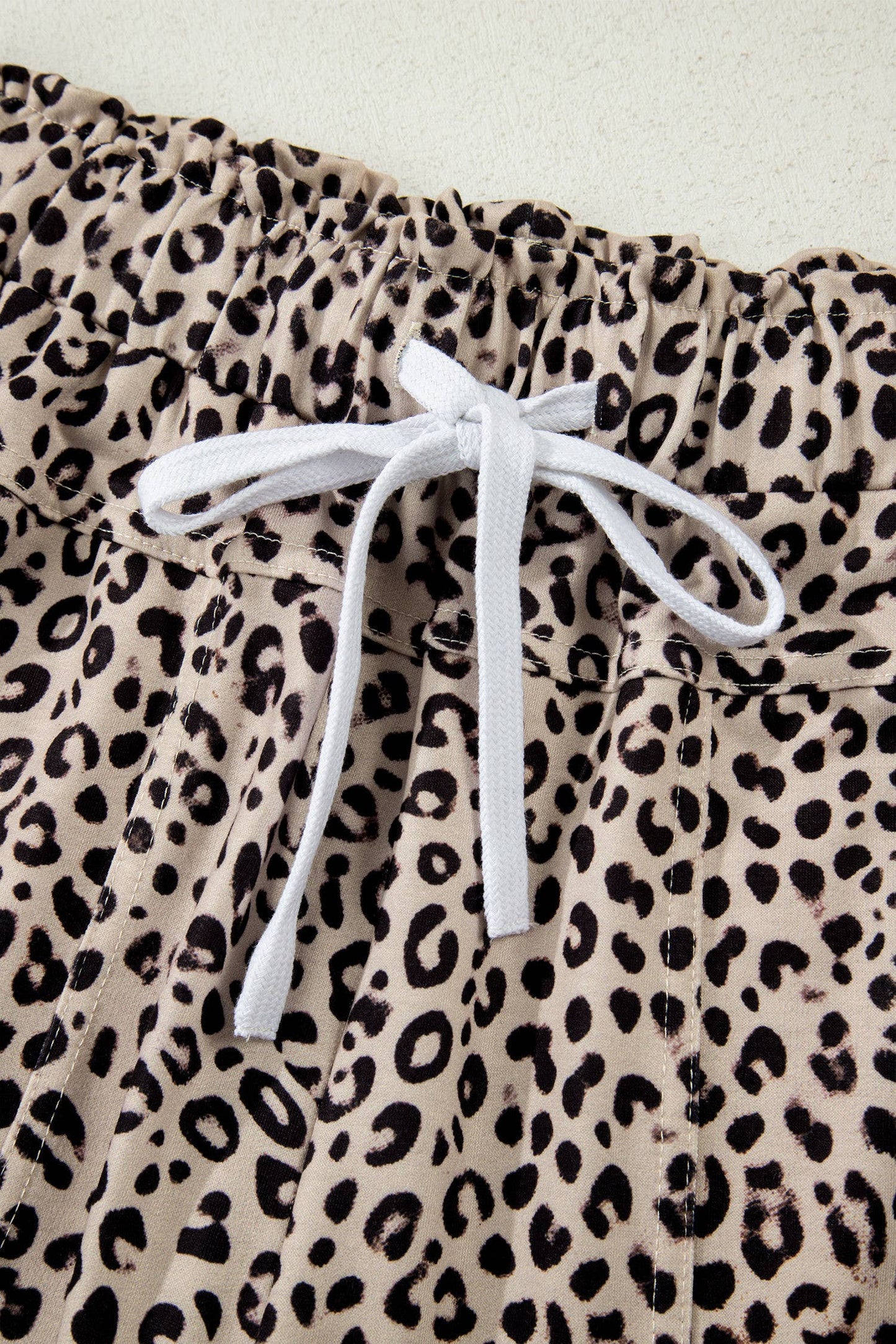 Animal Print Wide Leg Terry Knit Pants