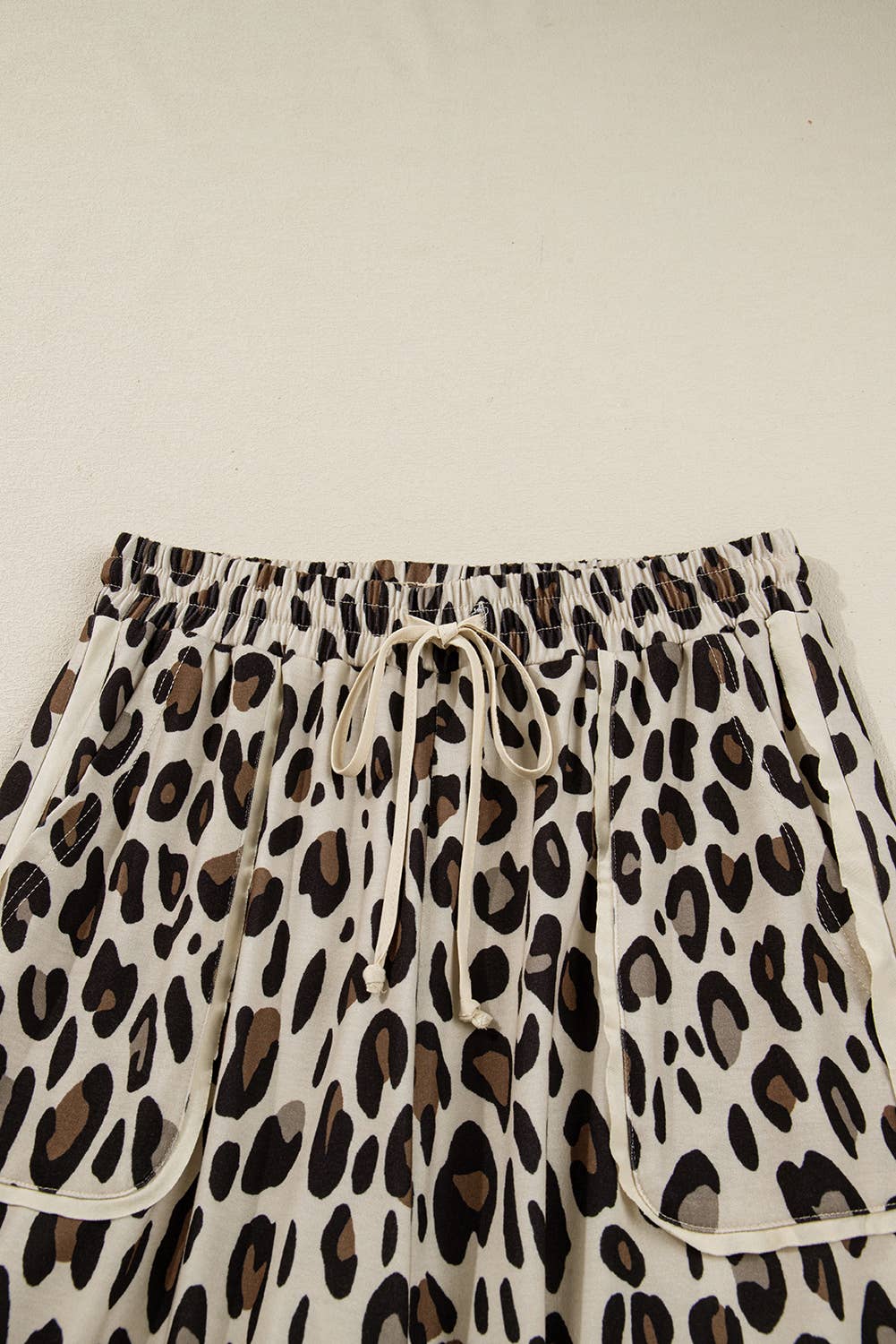 66 Khaki Leopard Wide Leg Cropped Pants (S-XL