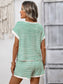 Striped Short Sleeve Top & Shorts Set
