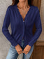 Long Sleeve V-Neck Scalloped Knit Women's Cardigan