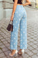 Spring 2026 Leopard Frayed Edge Wide Leg High Waist Jeans