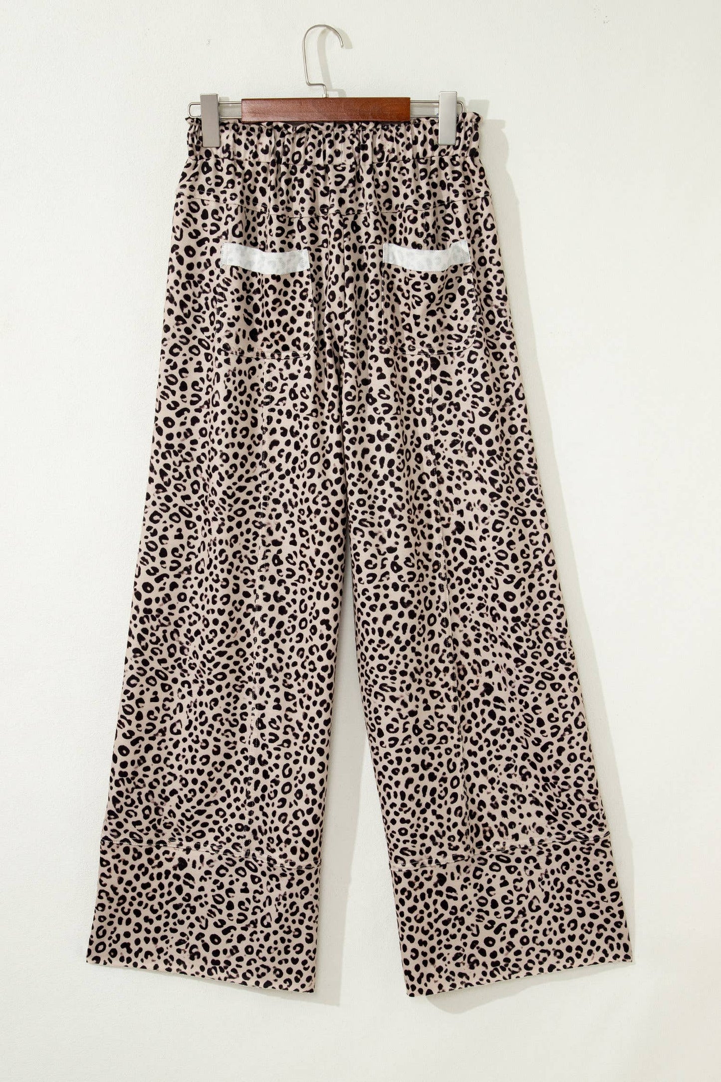 Animal Print Wide Leg Terry Knit Pants