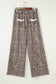 Animal Print Wide Leg Terry Knit Pants