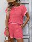 Striped Short Sleeve Top & Shorts Lounge Set
