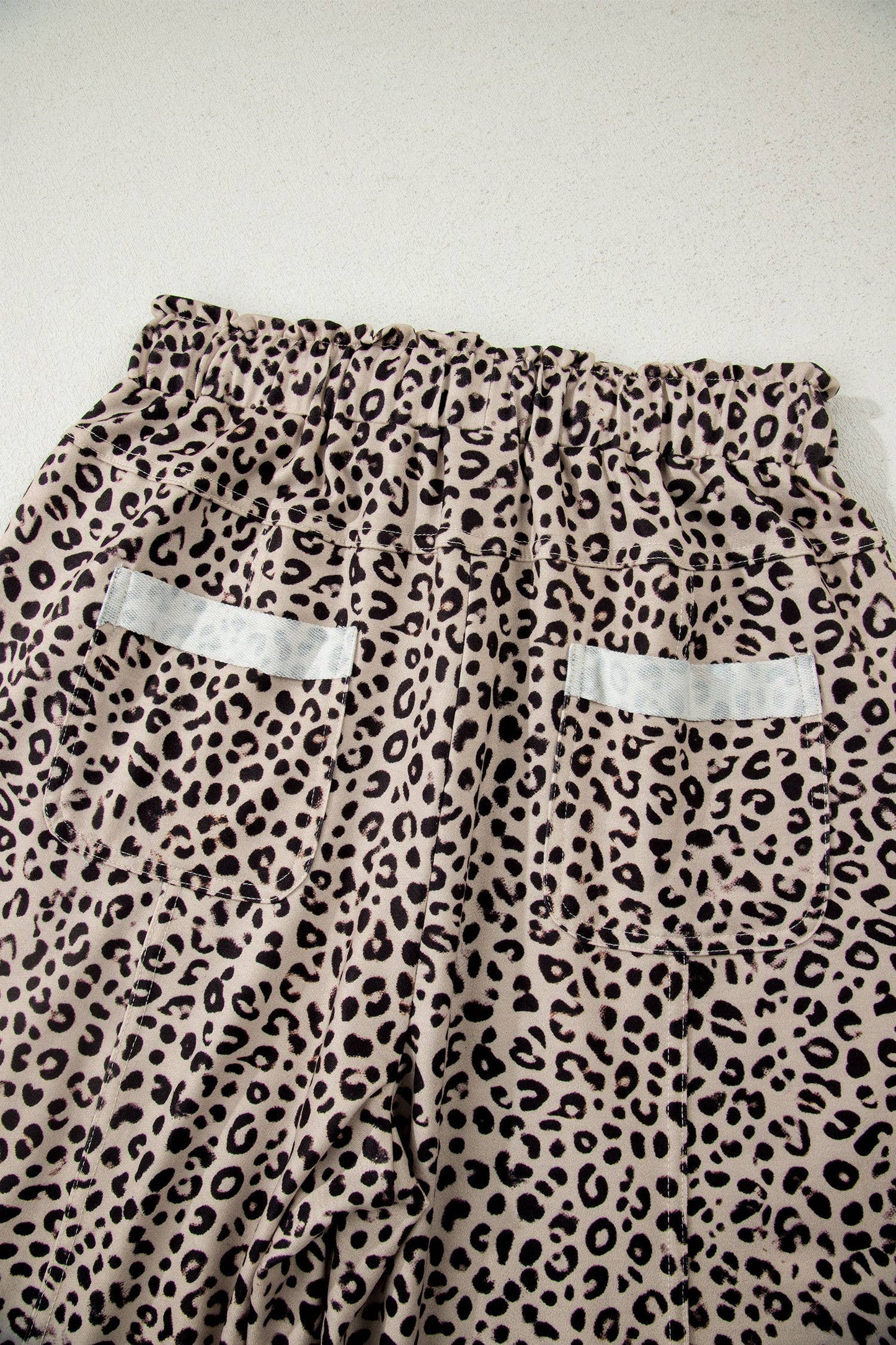 Animal Print Wide Leg Terry Knit Pants