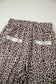Animal Print Wide Leg Terry Knit Pants