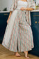 FLORAL EYELET SIDE ELASTIC WAIST WIDE LEG PANTS