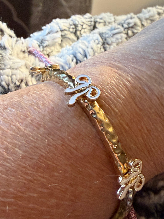 “Sweet Bow Luxe Hammered Bracelet”