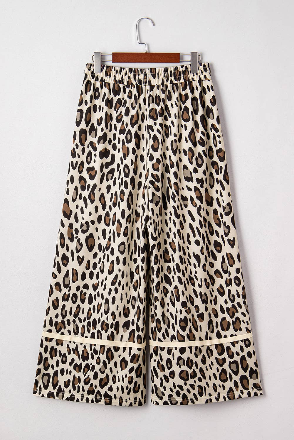 66 Khaki Leopard Wide Leg Cropped Pants (S-XL