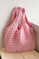 Solid Bubble Textured Large Tote Bag