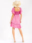 Blush Smocked Ruffle Sleeve Mini Dress