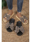 Contrast Leopard Bow Decor Casual Comfort Slippers