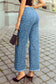 Spring 2026 Leopard Frayed Edge Wide Leg High Waist Jeans