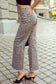 Spring 2026 Leopard Frayed Edge Wide Leg High Waist Jeans