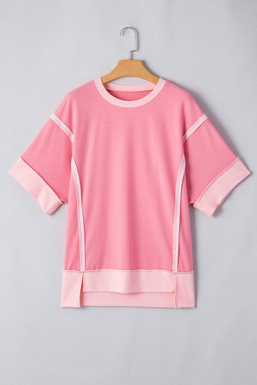 LDC Spring Half Sleeve Raw Seam High Side Split Top
