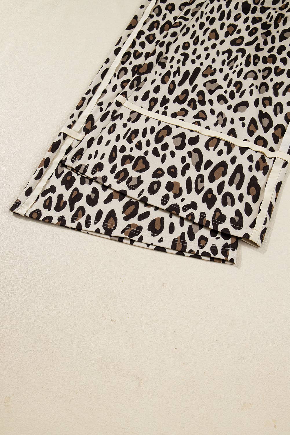66 Khaki Leopard Wide Leg Cropped Pants (S-XL