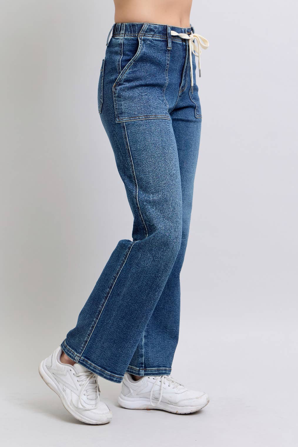 High Waisted Drawstring Wide