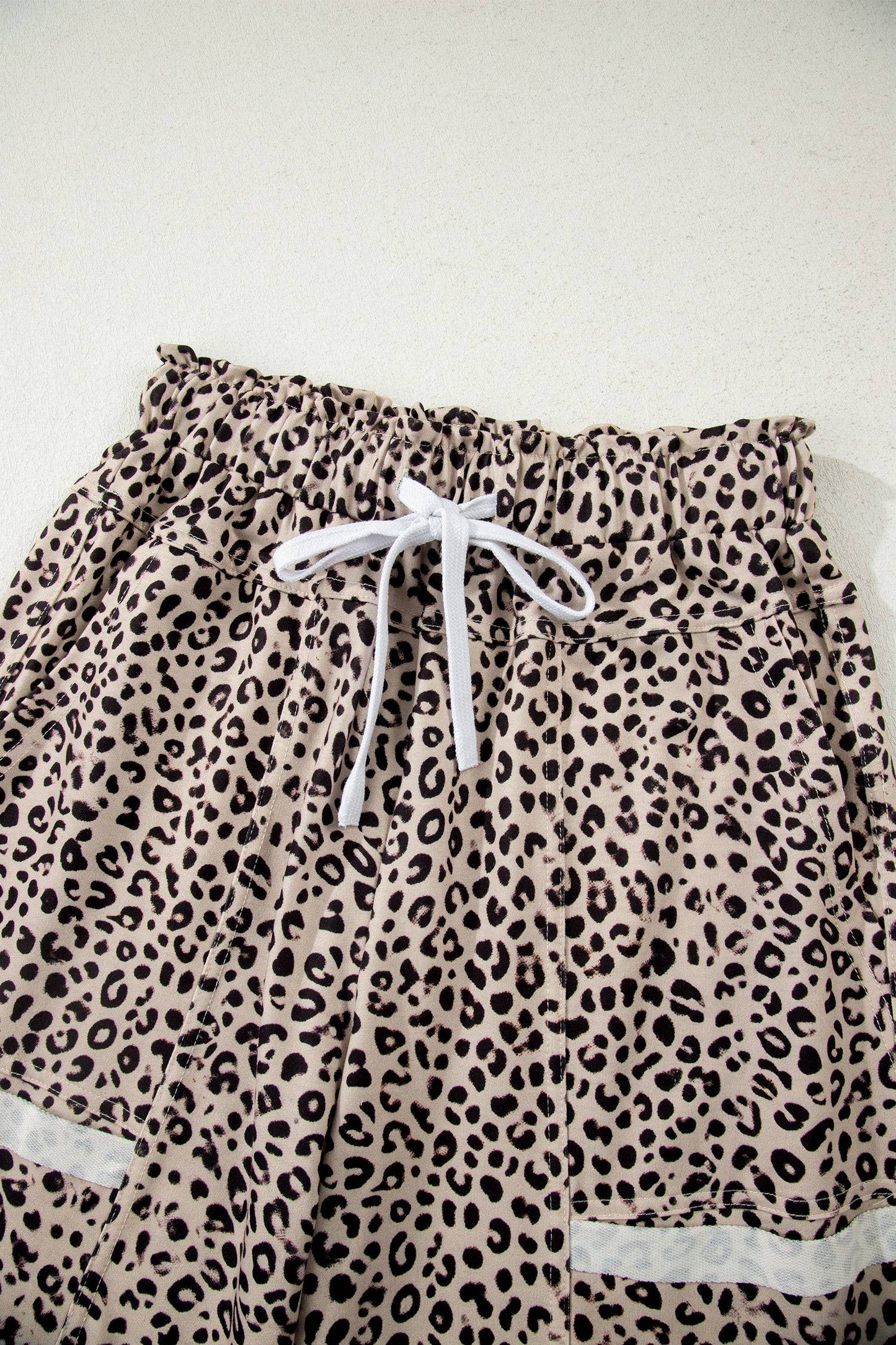 Animal Print Wide Leg Terry Knit Pants