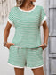 Striped Short Sleeve Top & Shorts Set