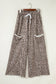 Animal Print Wide Leg Terry Knit Pants