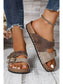Western Suede Rivet Hollow Out Pu Leather